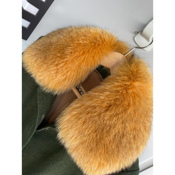 Bogner Green Coat with Orange Fur Collar - Picture 6 of 6